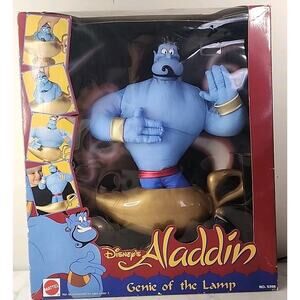 DISNEY ALADDIN GENIE OF THE LAMP BIG 14” MATTEL VINTAGE COLLECTIBLE READ..